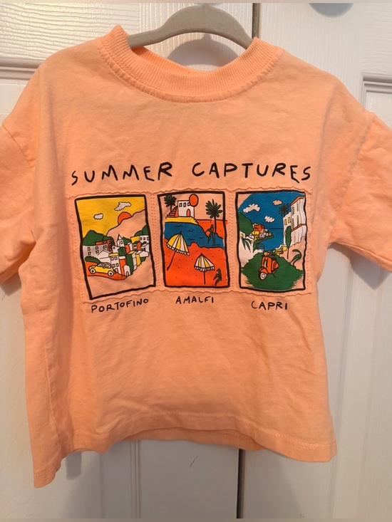 Zara Other - Zara Peach 'Summer Captures' Graphic Tee